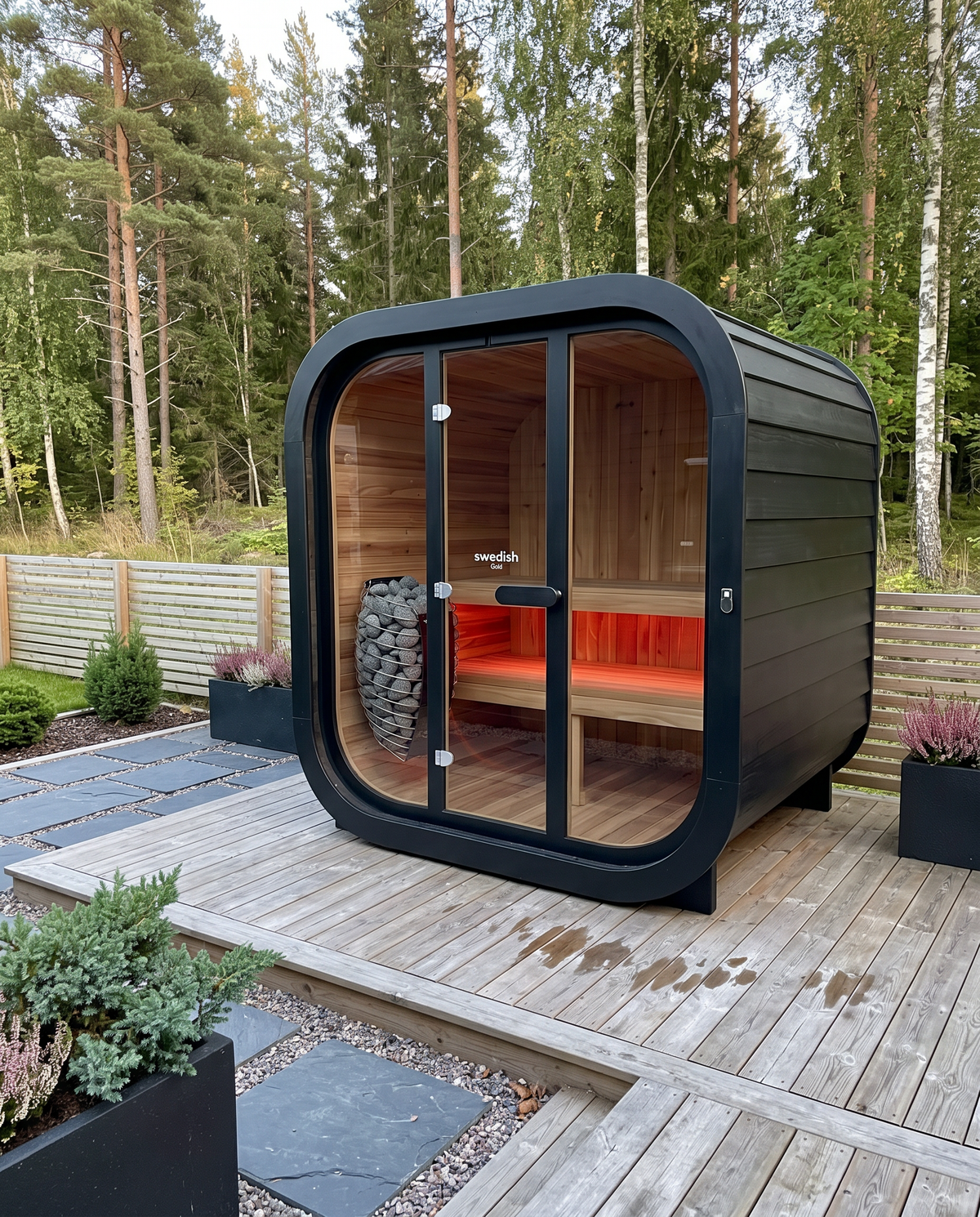 Bastu med plats för naturen